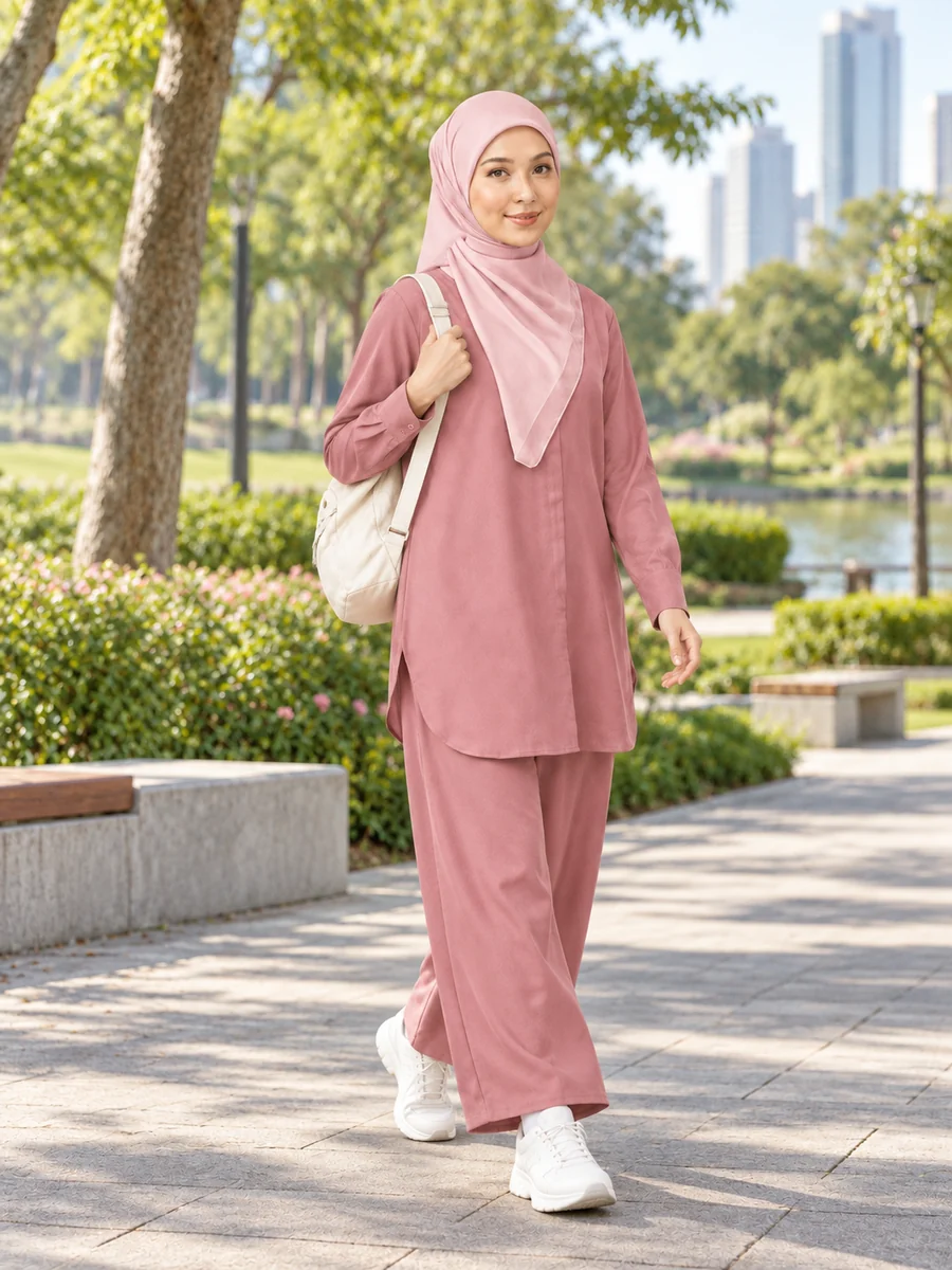 Set Elora Pink gaya sporty