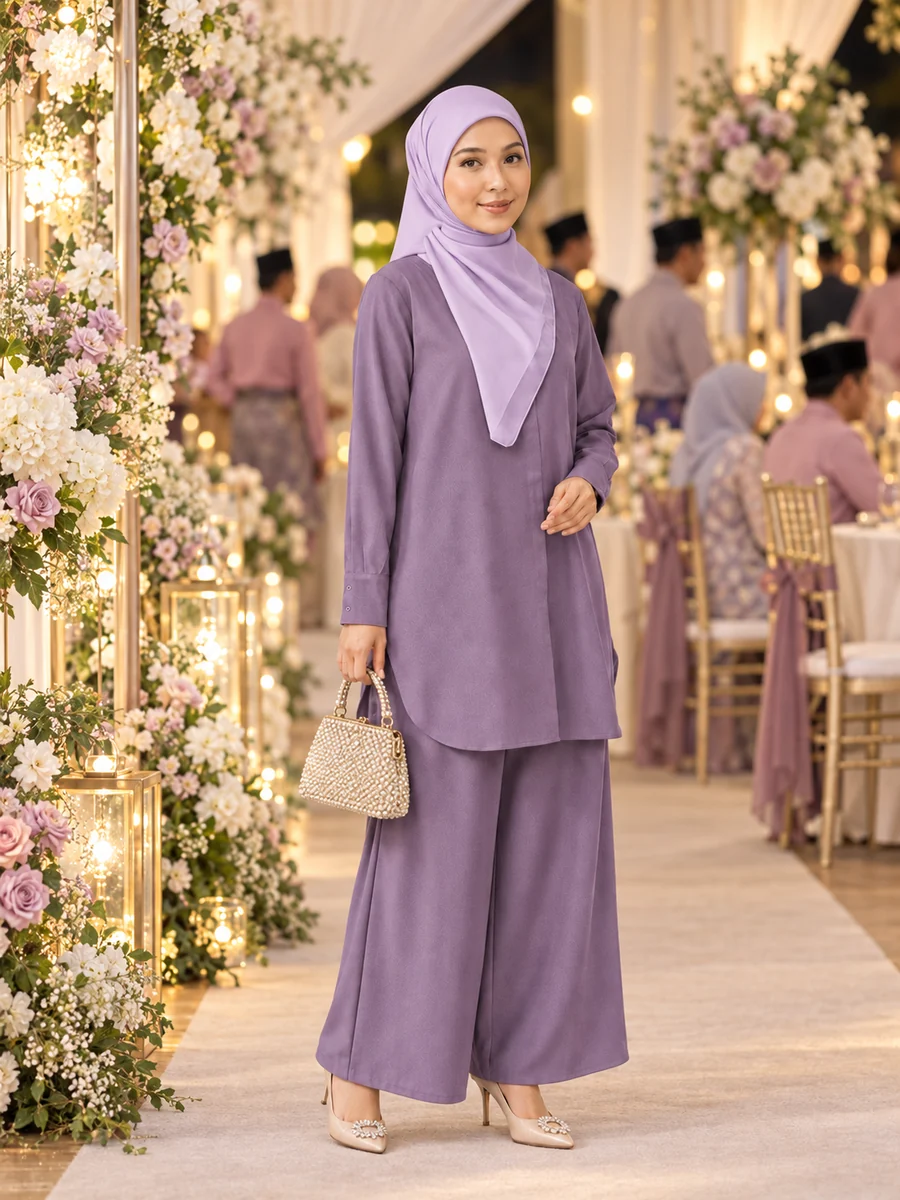 Set Elora Dusty Purple di kenduri